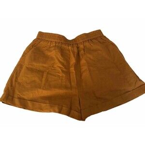 FRNCH Doris Shorts Sz L Mustard Yellow Shorts Elastic Waist Made In Paris New